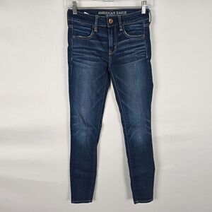 American Eagle Jegging Women's 2 Regular Blue Dark Wash Super Stretch X